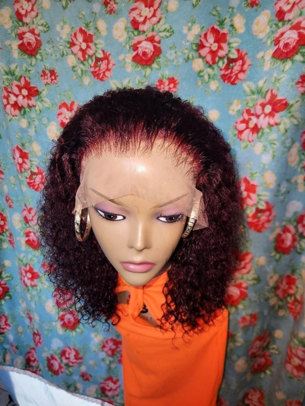 Curly Lace Front Wig in Purple Like New